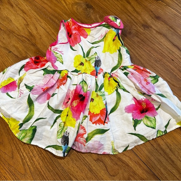 Ted Baker Baby Girl Pink Floral Sleeveless Tank Fancy Dress 3-6 Months - Picture 1 of 11
